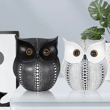 Load image into Gallery viewer, Nordic Style Minimalist Craft White Black Owls Animal Figurines Resin Miniatures Home Decoration Living Room Ornaments Crafts

