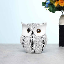 Load image into Gallery viewer, Nordic Style Minimalist Craft White Black Owls Animal Figurines Resin Miniatures Home Decoration Living Room Ornaments Crafts
