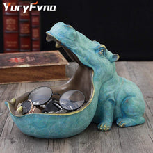 Load image into Gallery viewer, YuryFvna Hippo Statue Resin Hippopotamus Figurine Sculpture Home Table Decoration Sundries Container Key Candy
